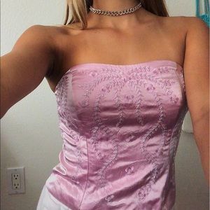 Pink babydoll tube top